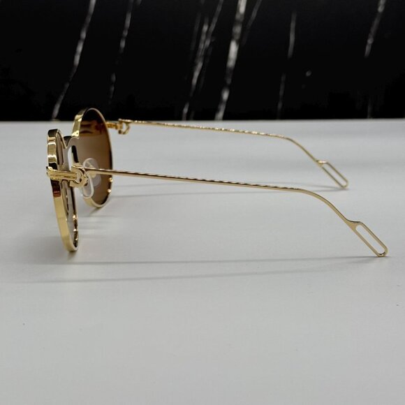 NEW CARTIER CT0274S 002 CARTIER GOLD/BROWN TITANIUM WOMEN CARTIER SUNGLASSES - Picture 8 of 15